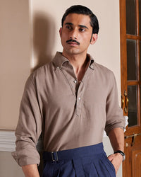 Olive Popover Kurta Shirt