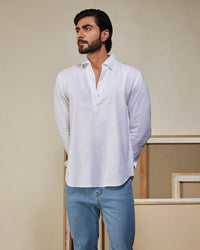 White Popover Kurta Shirt
