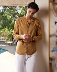 Caramel Crepe Slub Shirt