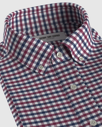 Cotton Checked Shirt - Navy & Red