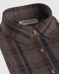 Japanese Flannel Checked Shirt - Brown & Grey