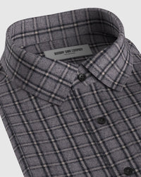 Japanese Flannel Checked Shirt - Grey