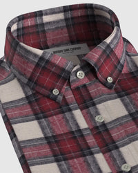 Japanese Flannel Checked Shirt - Red & Ecru