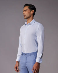 Reid & Taylor Light Blue Textured Dobby Shirt