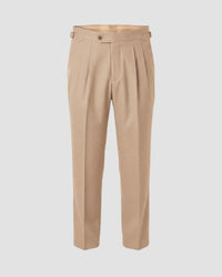Trevano 4-Way Stretch Relaxed Neapolitan Dress Pants – Beige