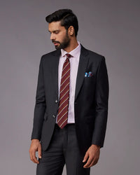 The Exquisite Blended Wool Blazer - Dark Grey