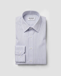 Reid & Taylor Light Blue & Dark Blue Twill Striped Shirt