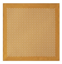 100% Silk Floral Printed Pocket Square - Yellow