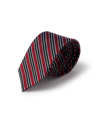 Prestige 100% Silk Striped Tie - Maroon & Black