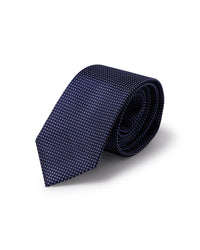 Prestige 100% Silk Micro-Dobby Tie - Navy & Black
