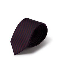 Prestige 100% Silk Striped Tie - Brown & Navy