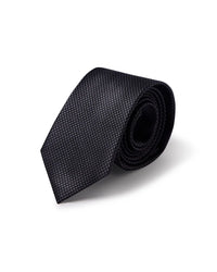 Prestige 100% Silk Textured-Dobby Tie - Black