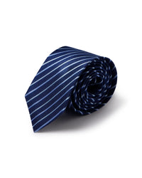 Prestige 100% Silk Striped Tie - Dark Blue