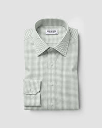 Giza Cotton Light Green Checked Shirt