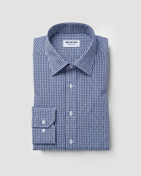 Giza Cotton Navy Checked Shirt