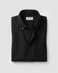 Black Blended Linen Soft Washed Shirt