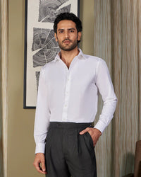 Snow White Cotton Twill Shirt