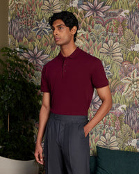 Signature Classic Button Polo - Dark Wine