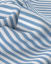 Cotton Striped Shirt - Light Blue & White
