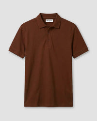 Signature Classic Button Polo - Chocolate Brown