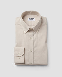 Giza Cotton Brown & White Twill Checked Shirt