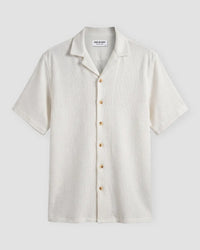 White Stretch Dobby Knit Shirt