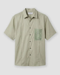Olive Half-Sleeve Modal Twill Shirt