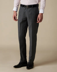 Langford Merino Wool Glen Plaid Dress Pants - Charcoal