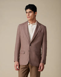 The Arezzo 100% Linen Suit Blazer - Light Brown
