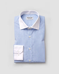 Light Blue & White Checked Banker Shirt
