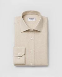 Beige & White Lyocell Checked Shirt