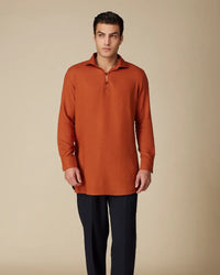 Rust Modal Linen Popover Kurta