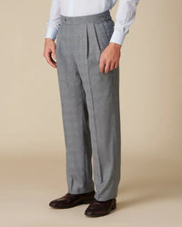 Belgrave Glen Plaid Checks Relaxed Neapolitan Pants - Grey