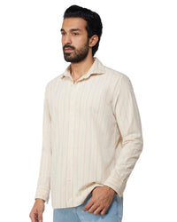 Yellow & Red Corduroy Striped Shirt