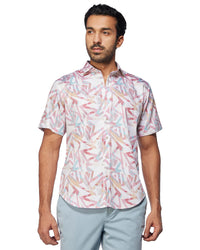 Yellow & Pink Line Printed Shirt