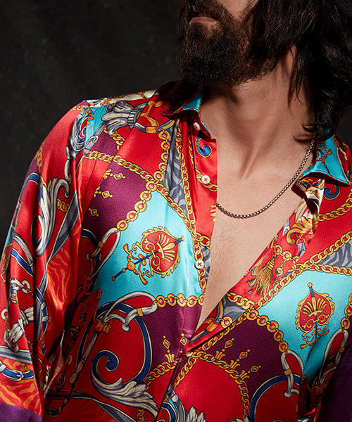 mens raw silk shirt