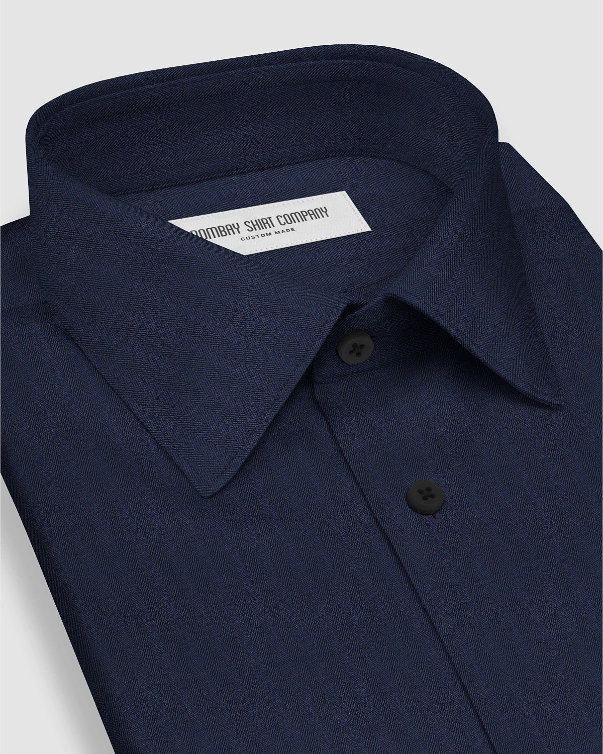 Ellara Herringbone Shirt - Navy