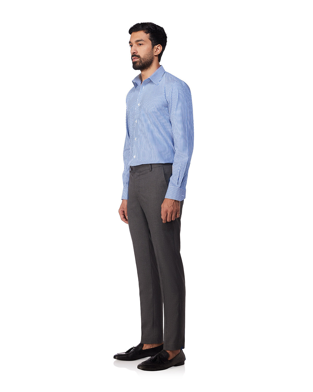 Giza Cotton Bengal Striped Shirt - Blue