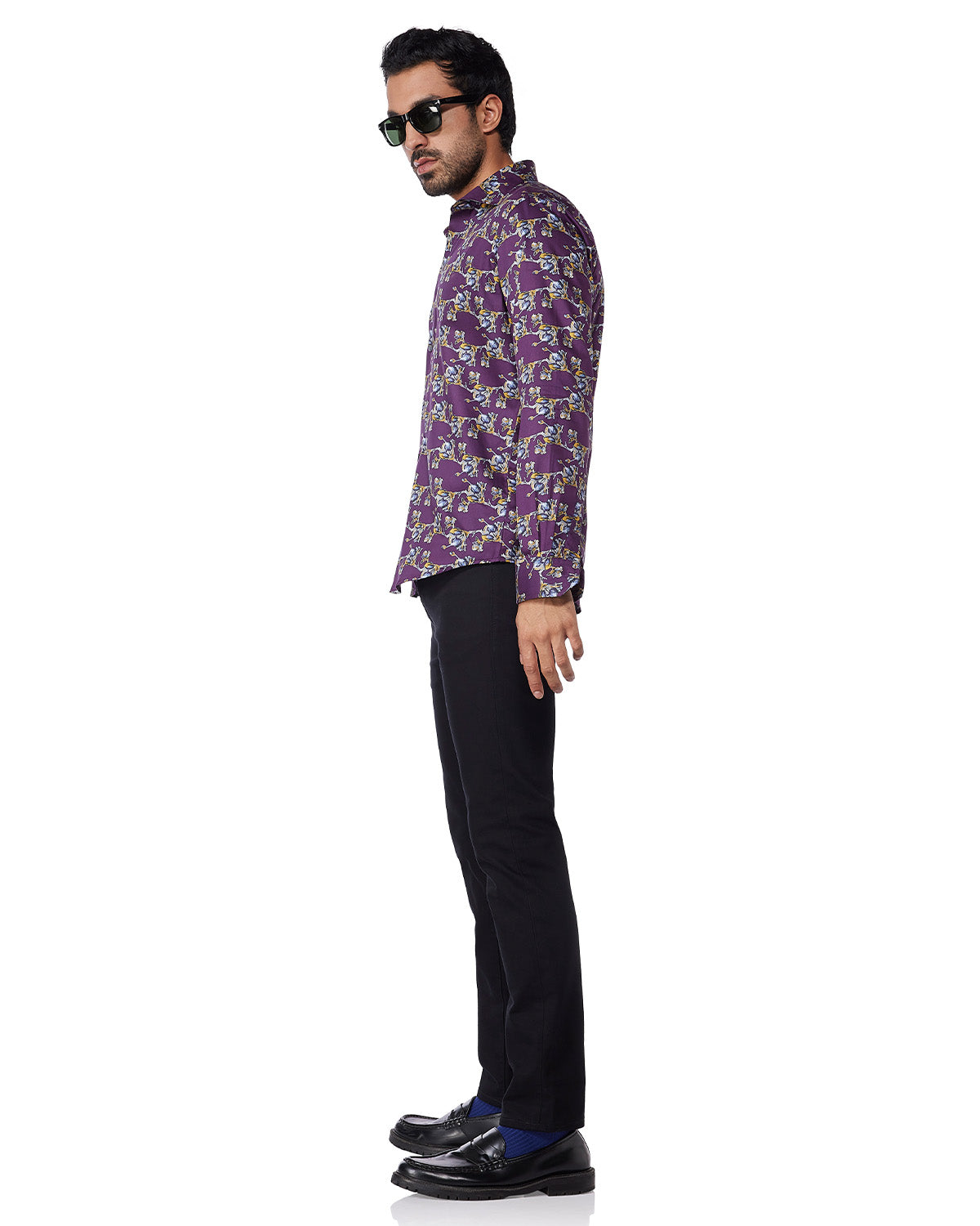 Floral Printed Shirt - Purple