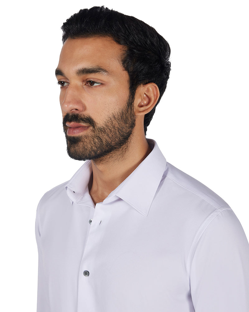 Stretch Dobby Shirt - White