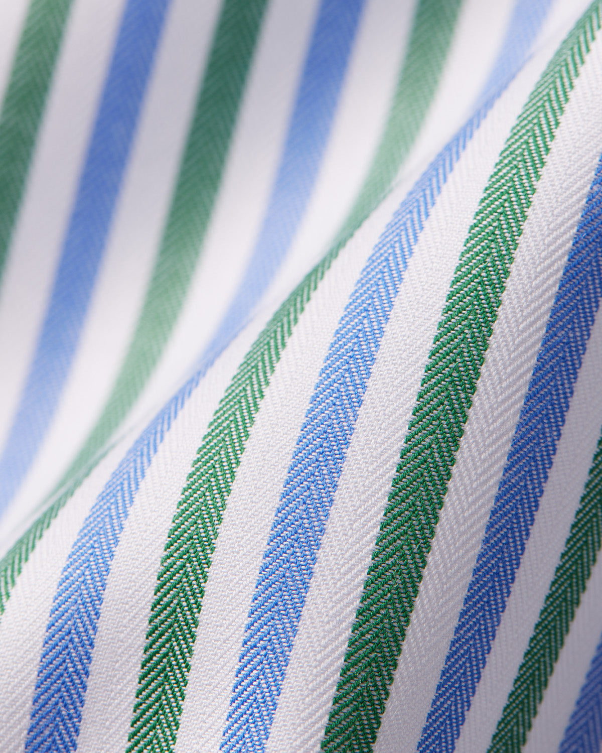 Montrose Herringbone Striped Shirt - Green & Blue