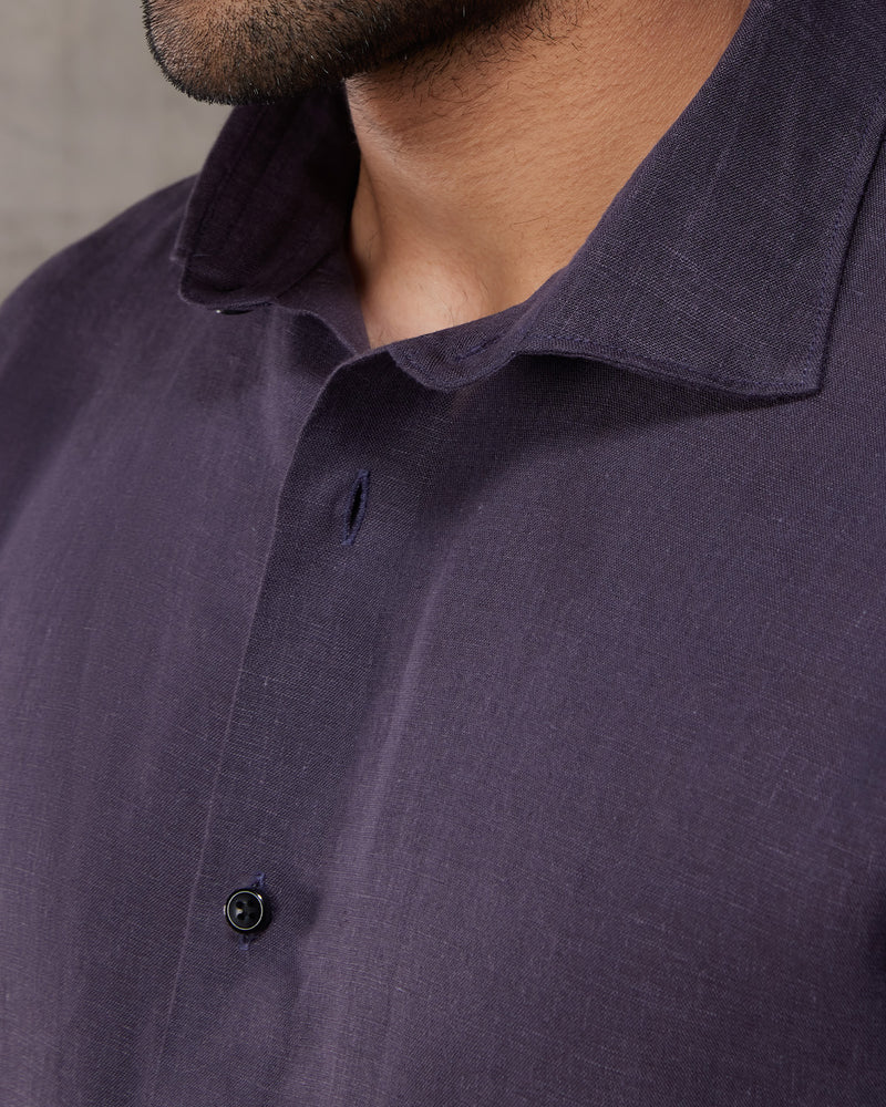 Aubergine Soft Linen Shirt