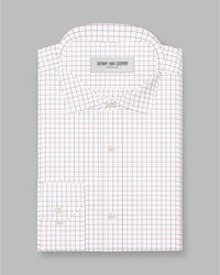 Capella Dobby Checked Shirt - Red & Grey