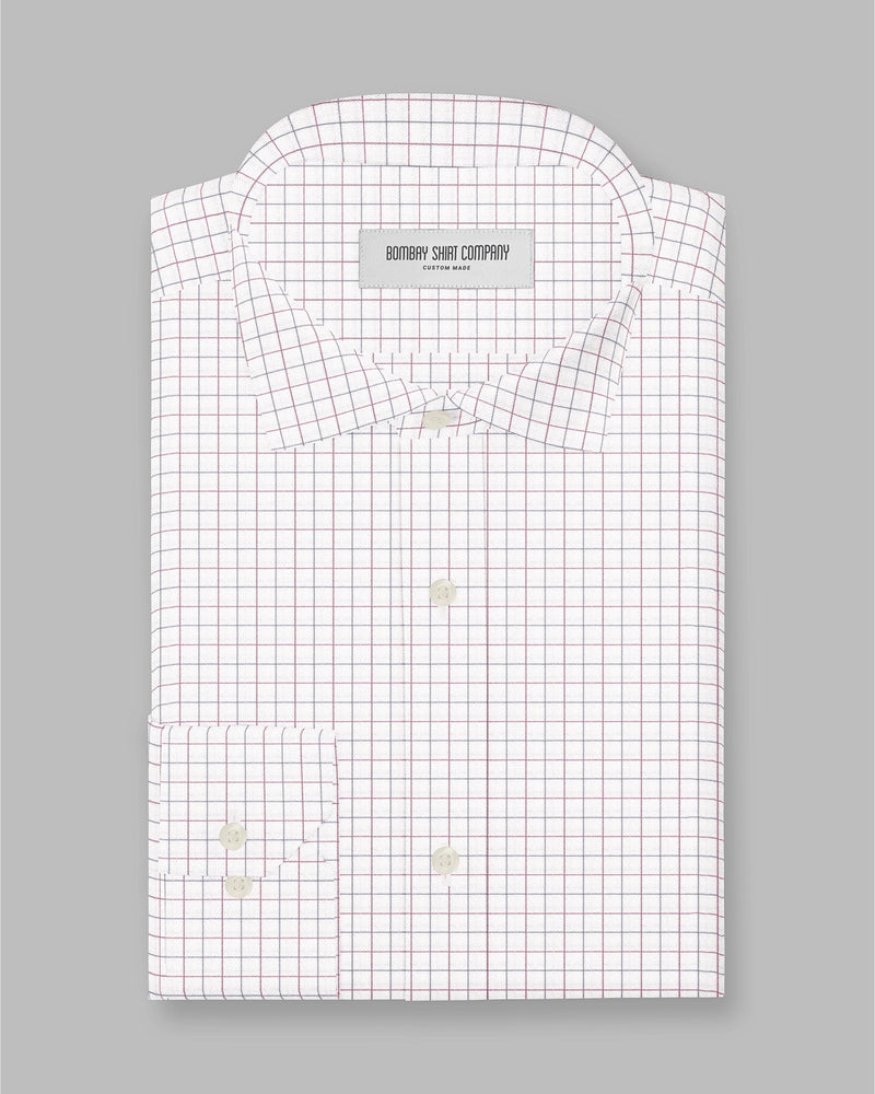 Capella Dobby Checked Shirt - Red & Grey