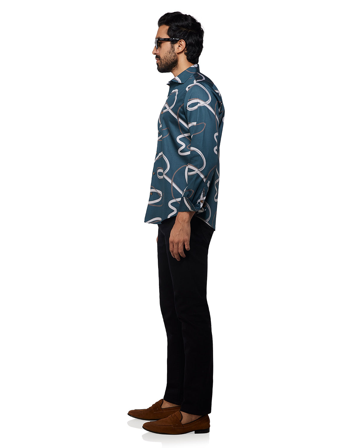 Line Printed Shirt - Green