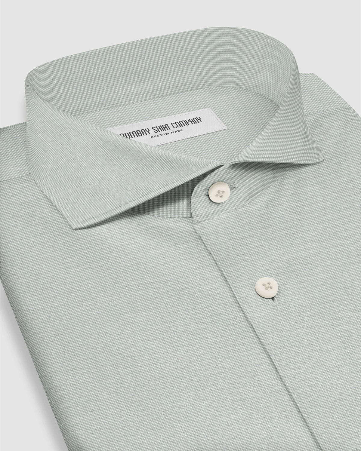 Penrose Dobby Shirt - Green & White