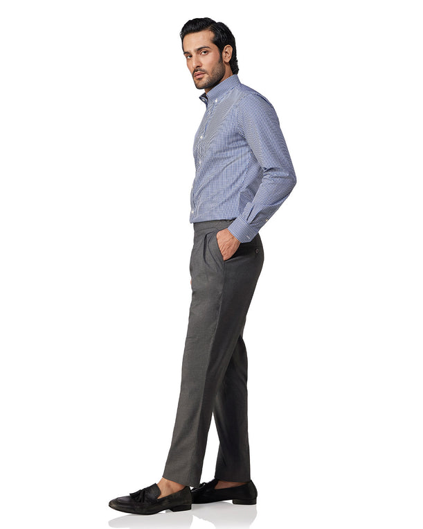 Giza Cotton Gingham Checked Shirt - Navy