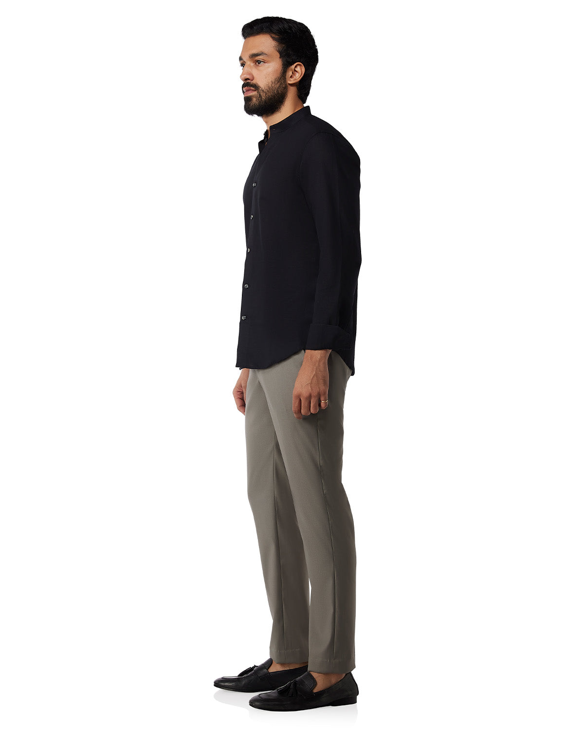 Cotton Linen Shirt - Black