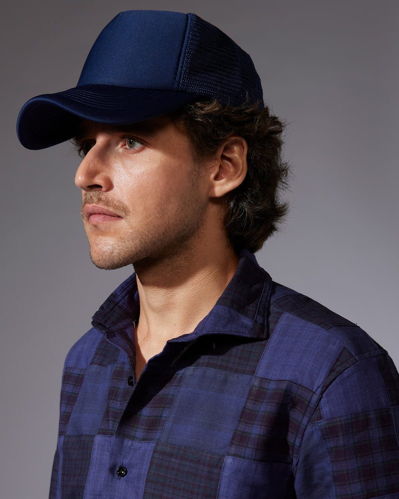 Japanese Oxford Patchwork Checked Shirt - Purple