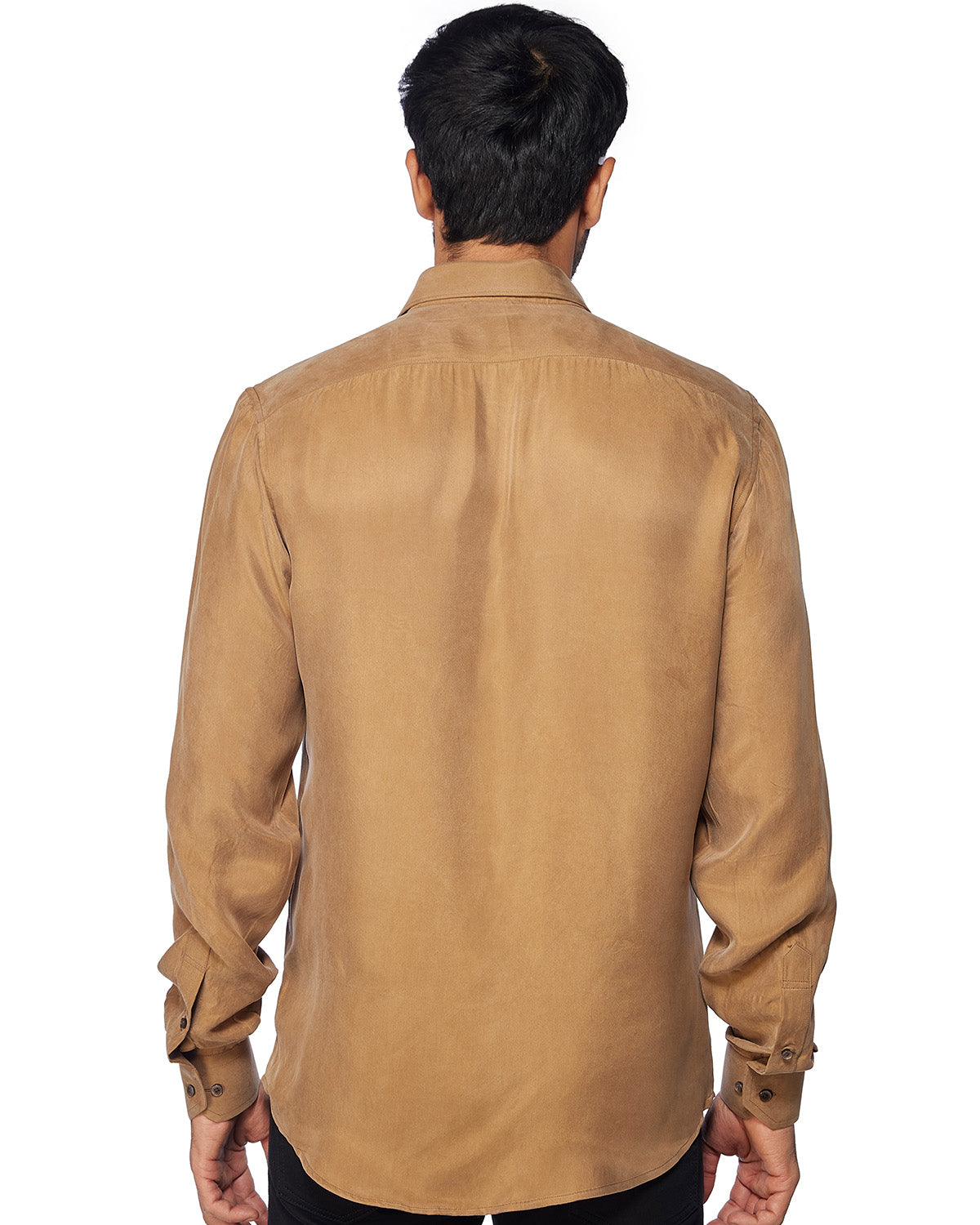 Cupro Twill Shirt - Brown